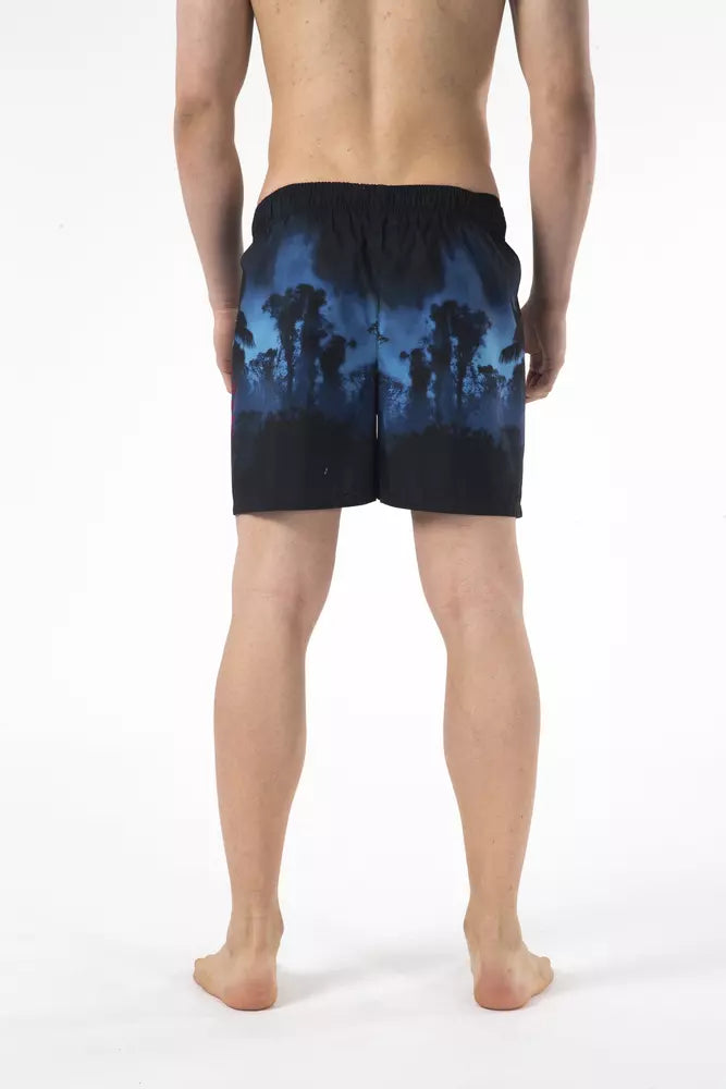 Just Cavalli Schwarze Polyester Herren Badeshorts