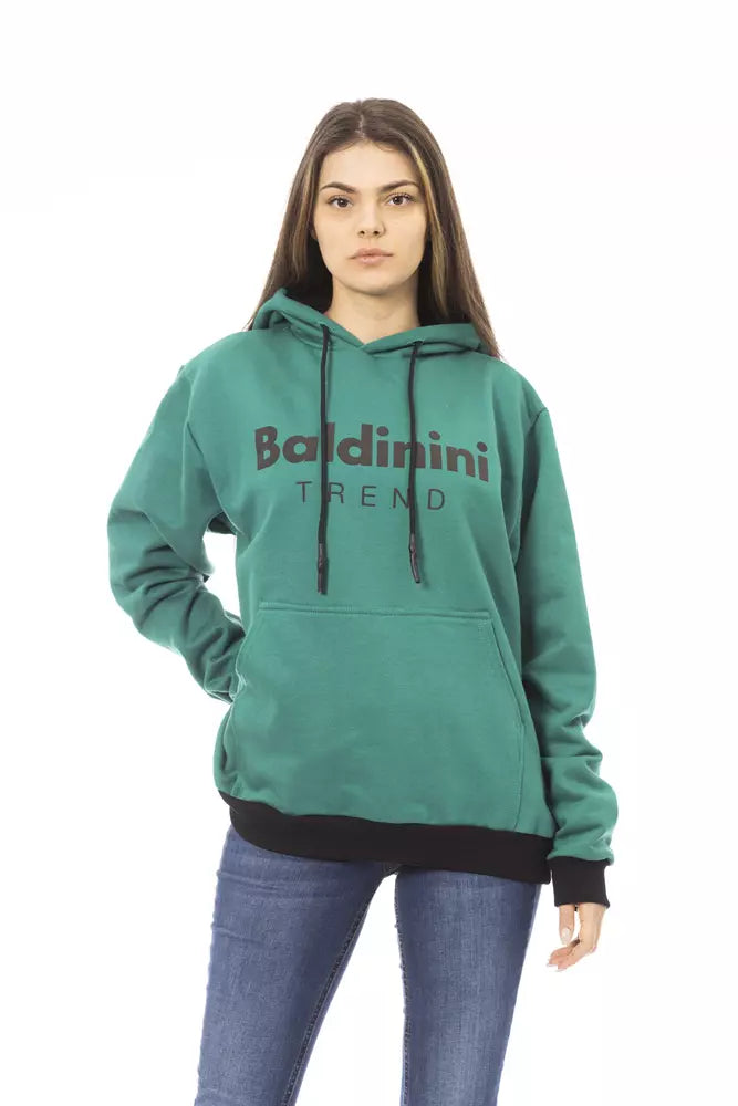 Baldinini Trend Schwarzer Baumwoll-Kapuzenpullover für Damen