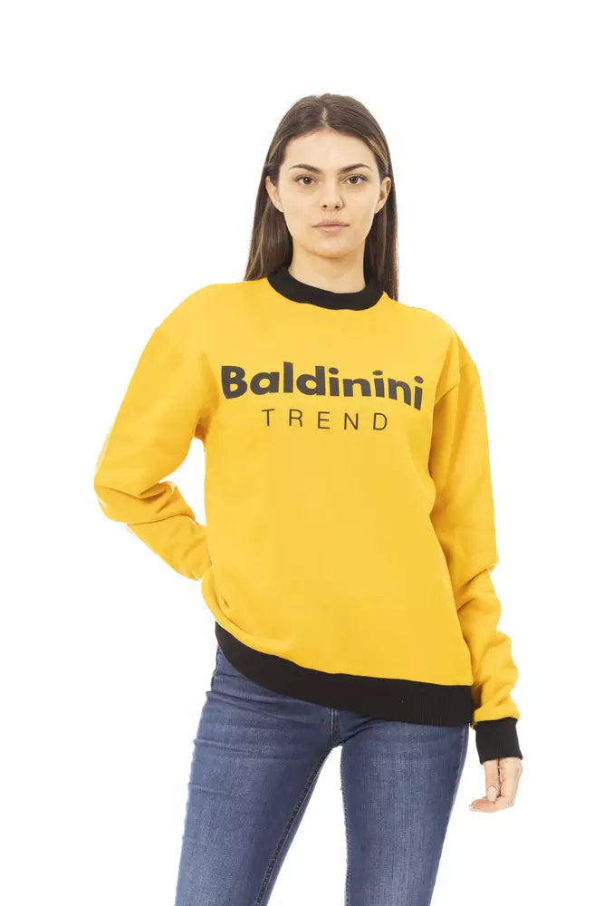 Kadınlar İçin Baldinini Trend Sarı Pamuklu Kapüşonlu Sweatshirt