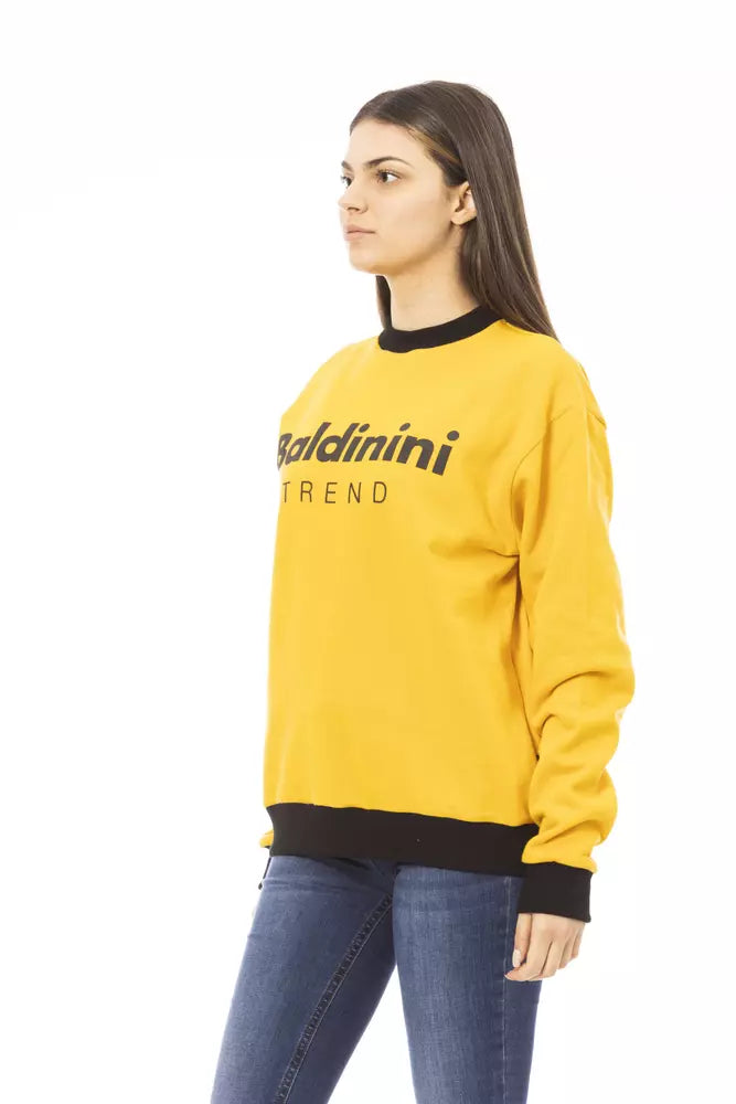 Kadınlar İçin Baldinini Trend Sarı Pamuklu Kapüşonlu Sweatshirt