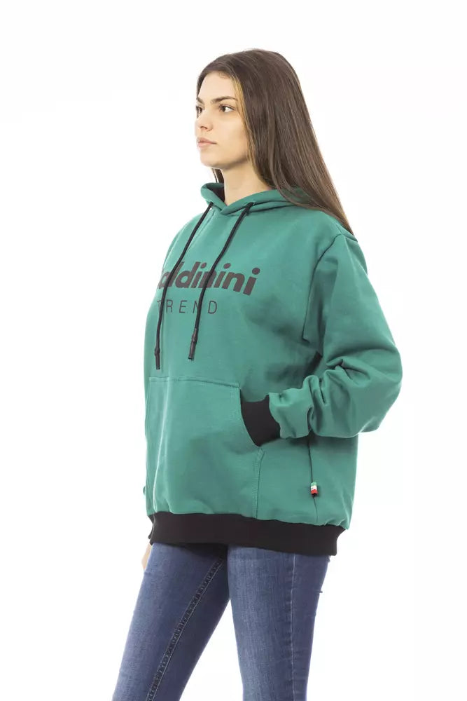 Baldinini Trend Schwarzer Baumwoll-Kapuzenpullover für Damen
