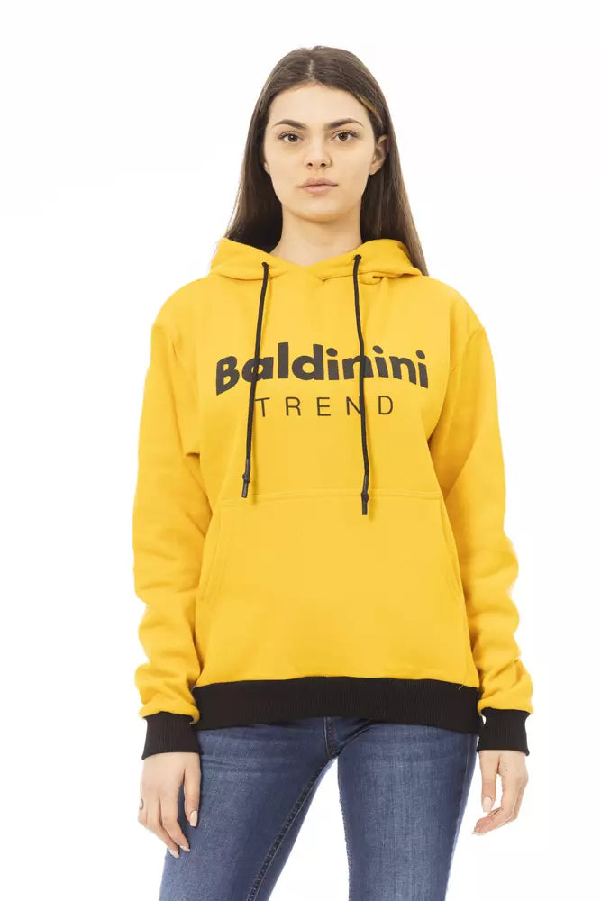 Kadınlar İçin Baldinini Trend Sarı Pamuklu Kapüşonlu Sweatshirt