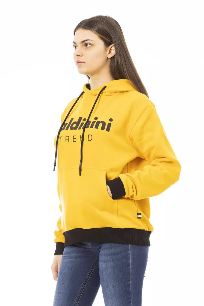 Kadınlar İçin Baldinini Trend Sarı Pamuklu Kapüşonlu Sweatshirt