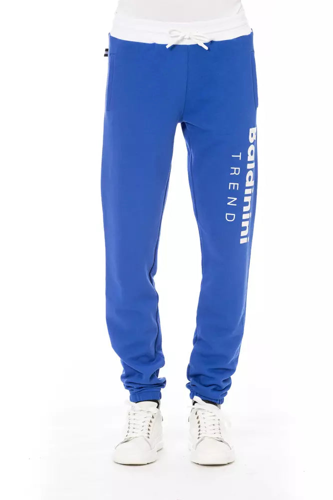 Baldinini Trend Blue Cotton Men's Sports Pants