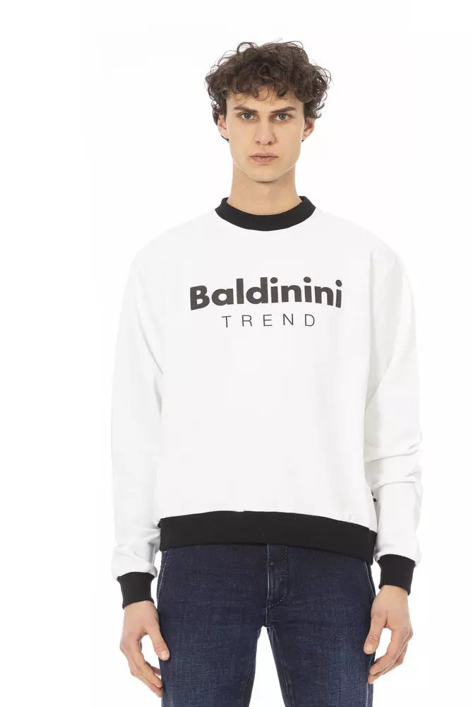 Baldinini Trend Weißer Baumwoll-Pullover für Herren