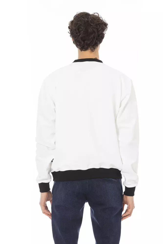 Baldinini Trend White Cotton Sweater for Men