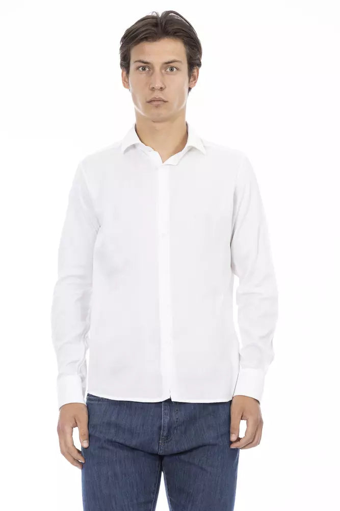 Baldinini Trend White Men's Shirt Made of Cotton