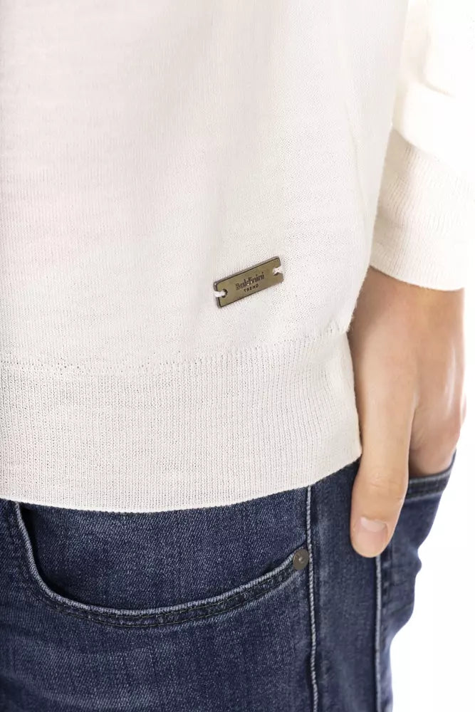 Baldinini Trend Beyaz Kumaş Erkek Balıkçı Yaka Kazak