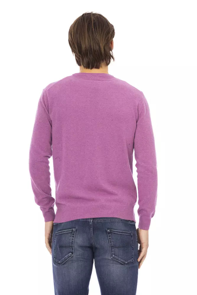Baldinini Trend Purple Men's Wool Sweater