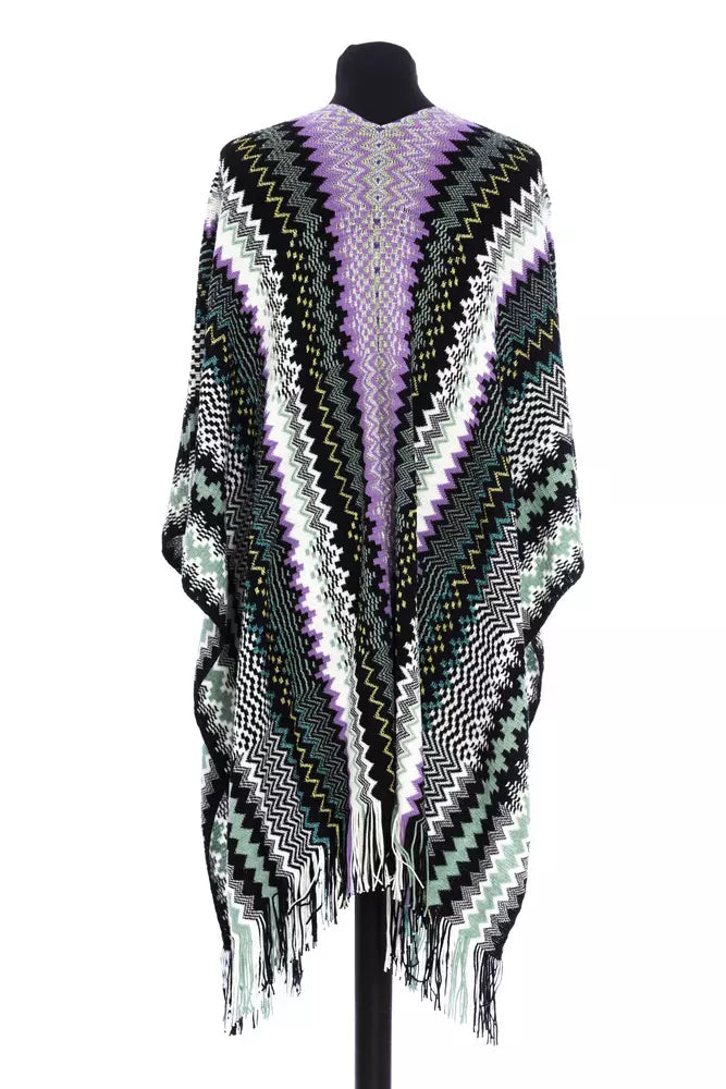 Missoni Bunt gestreifter Damen-Wollponcho