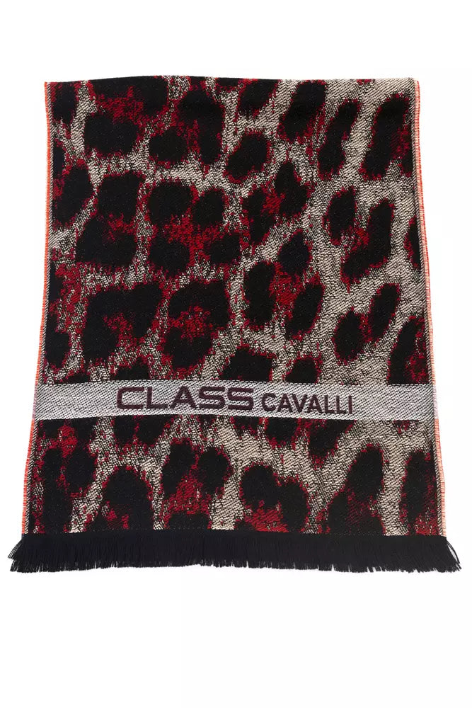 Cavalli Class men's wool scarf in burgundy