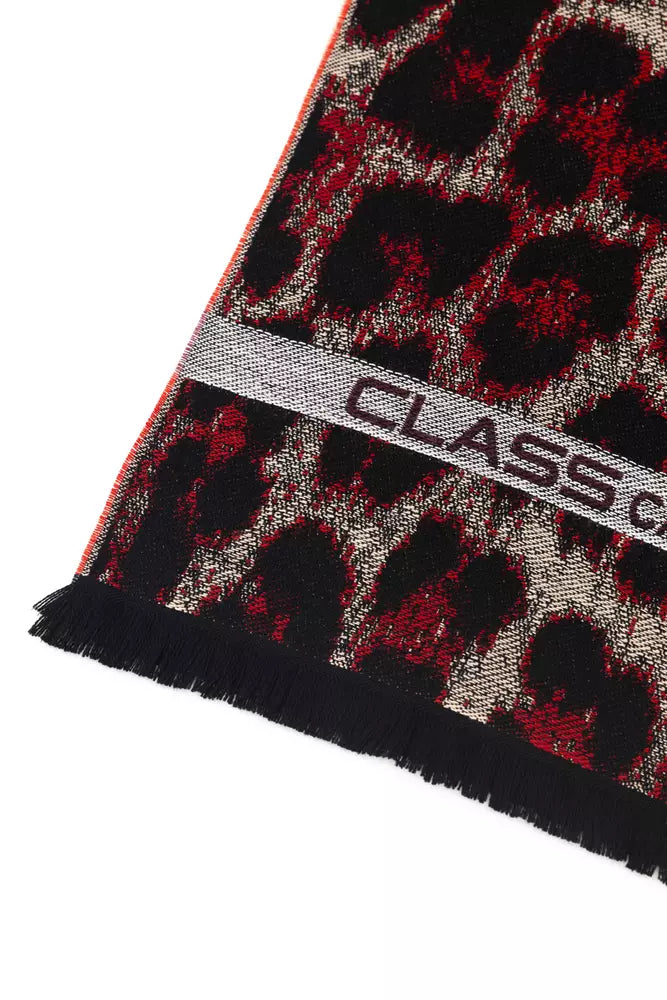 Cavalli Class men's wool scarf in burgundy
