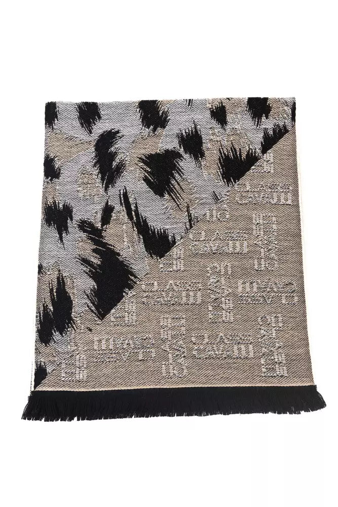 Cavalli Class Beige Wool Scarf for Men