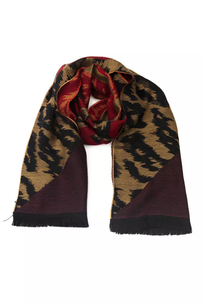 Cavalli Class Brown Wool Scarf for Men