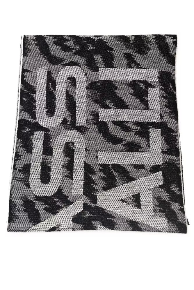 Cavalli Class Grey Wool Scarf for Men