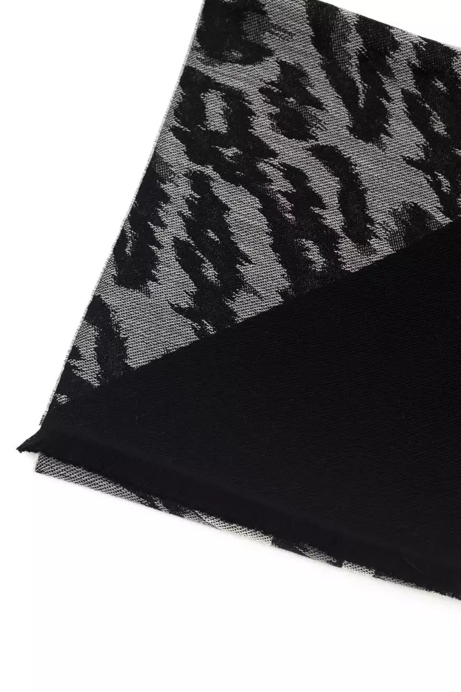 Cavalli Class Grey Wool Scarf for Men