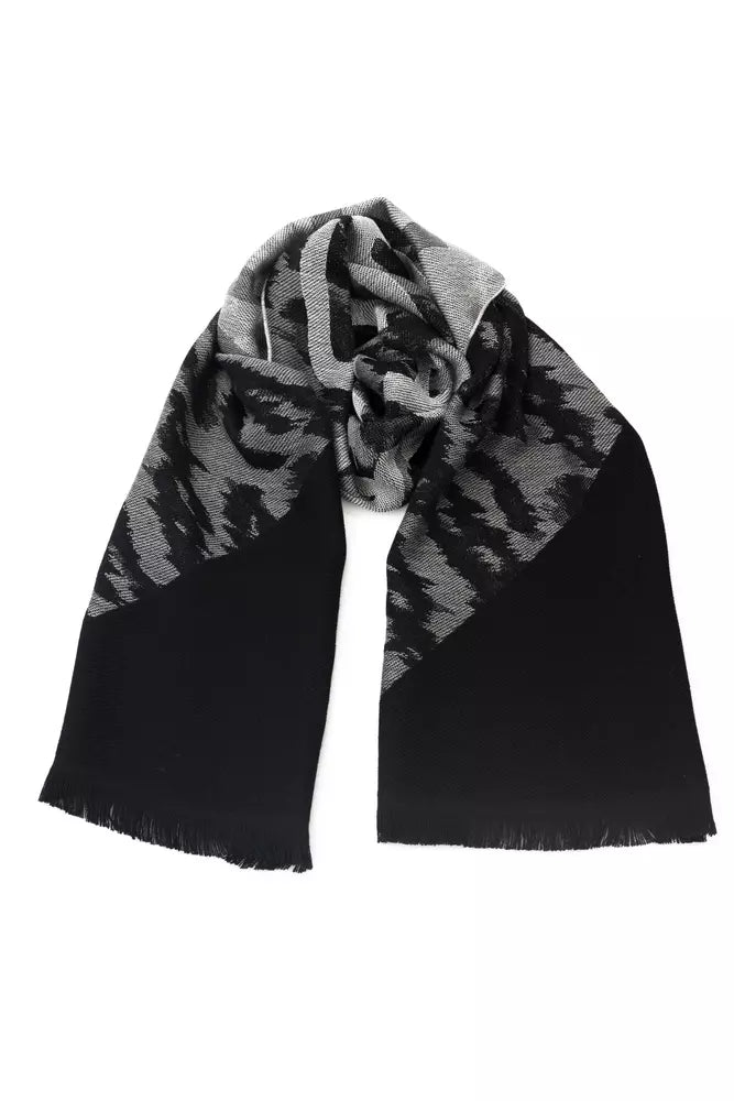Cavalli Class Grey Wool Scarf for Men