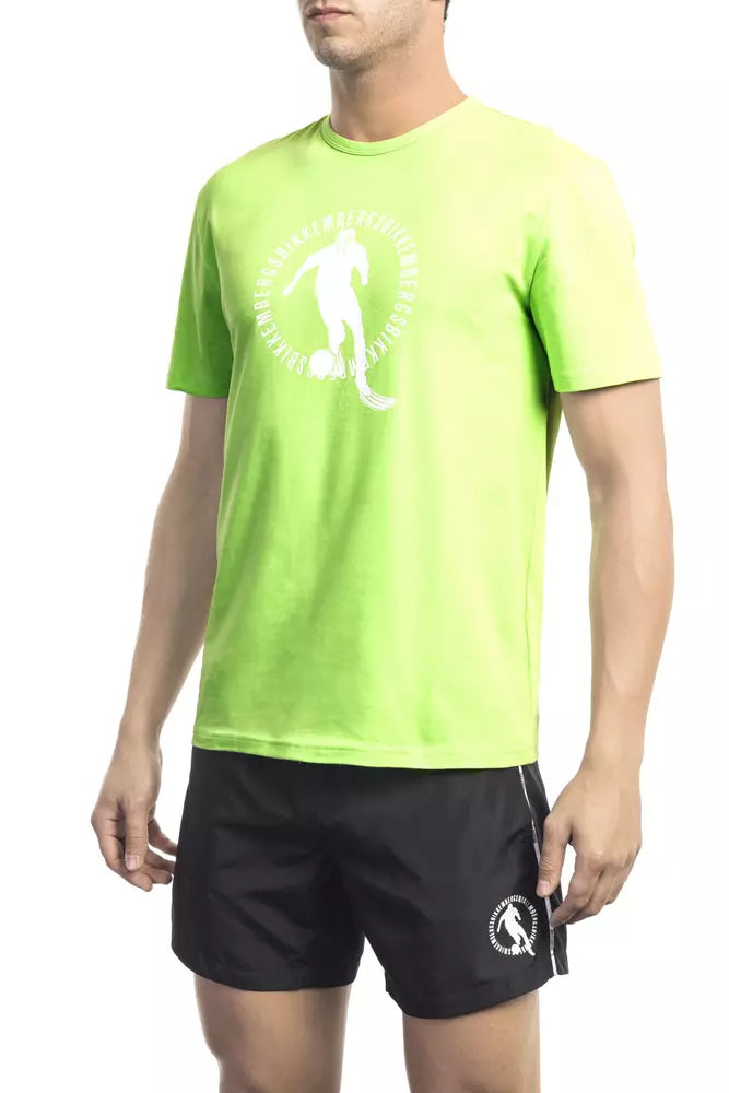 Bikkembergs Green Cotton T-Shirt for Men