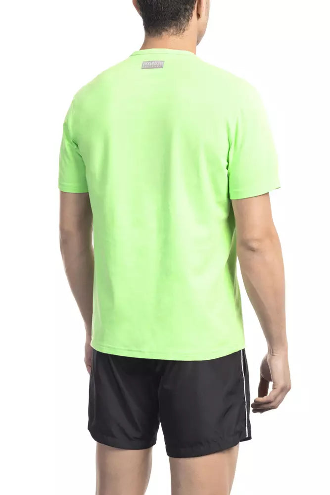 Bikkembergs Green Cotton T-Shirt for Men