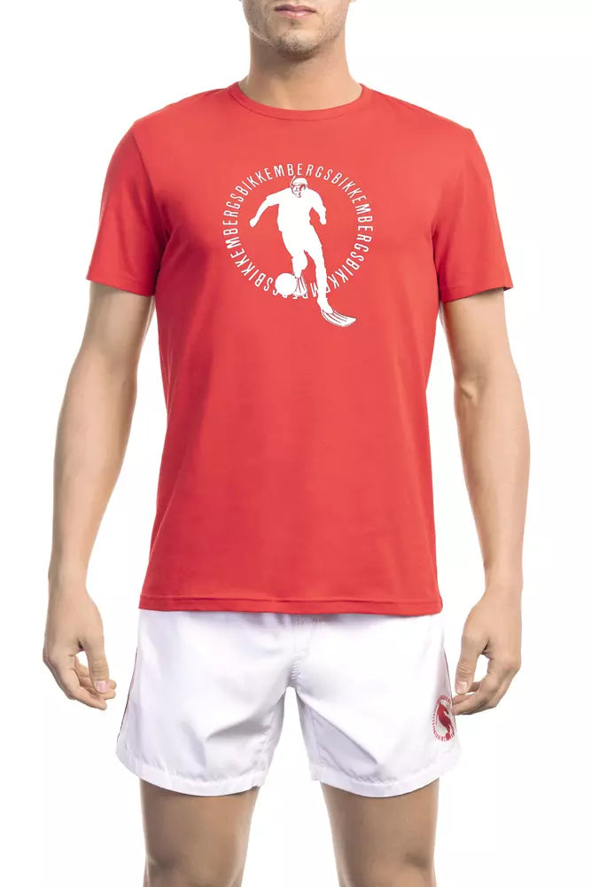Bikkembergs Red Men's Cotton T-Shirt