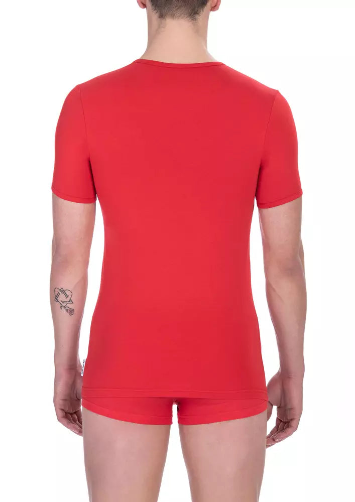 Bikkembergs Red Cotton T-Shirt for Men