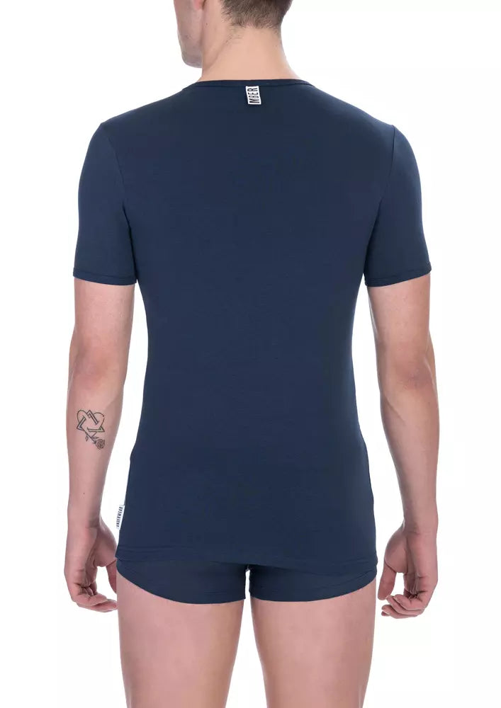 Bikkembergs men's cotton T-shirt in blue