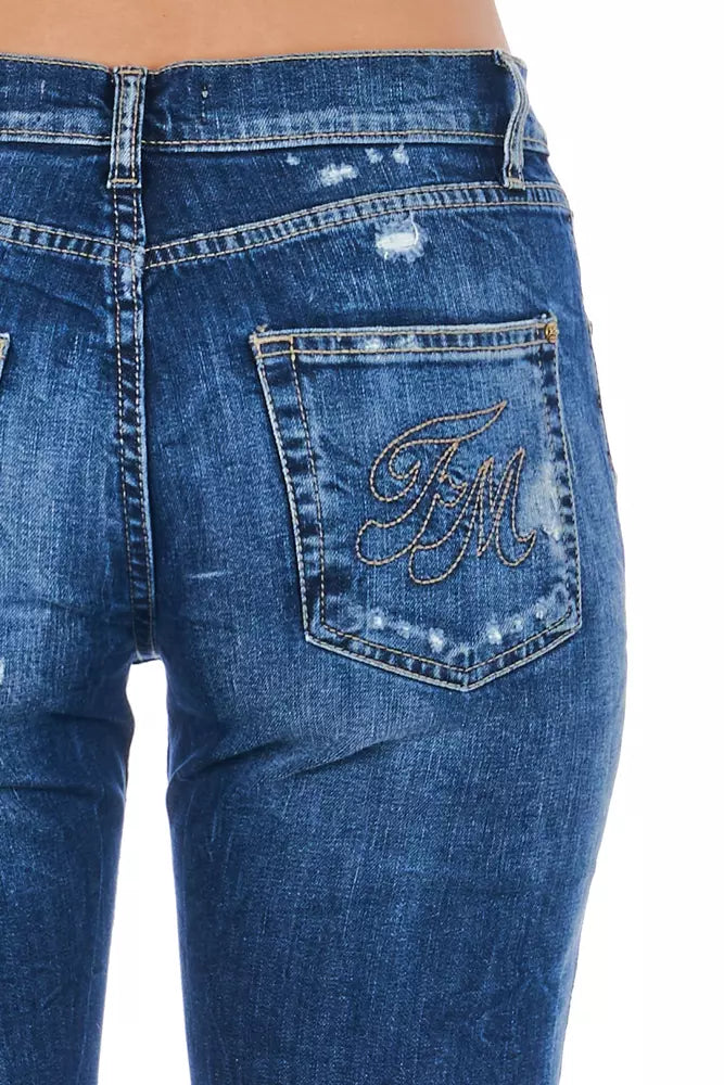 Frankie Morello Blaue Damenjeans aus Baumwolle