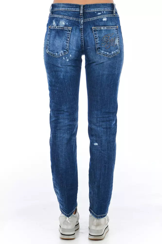 Frankie Morello Blaue Damenjeans aus Baumwolle