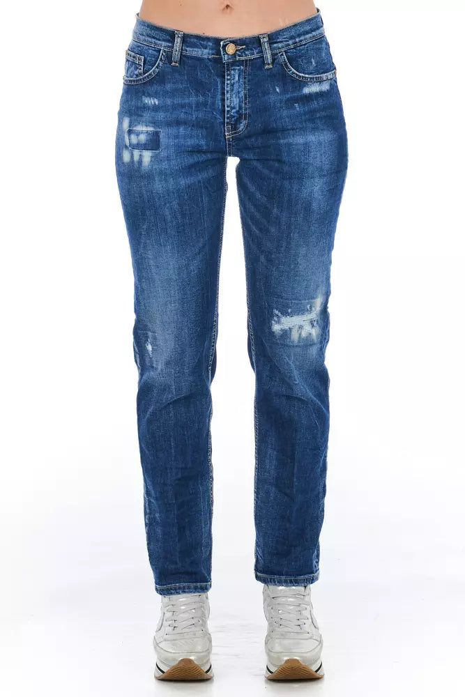 Frankie Morello Blaue Damenjeans aus Baumwolle
