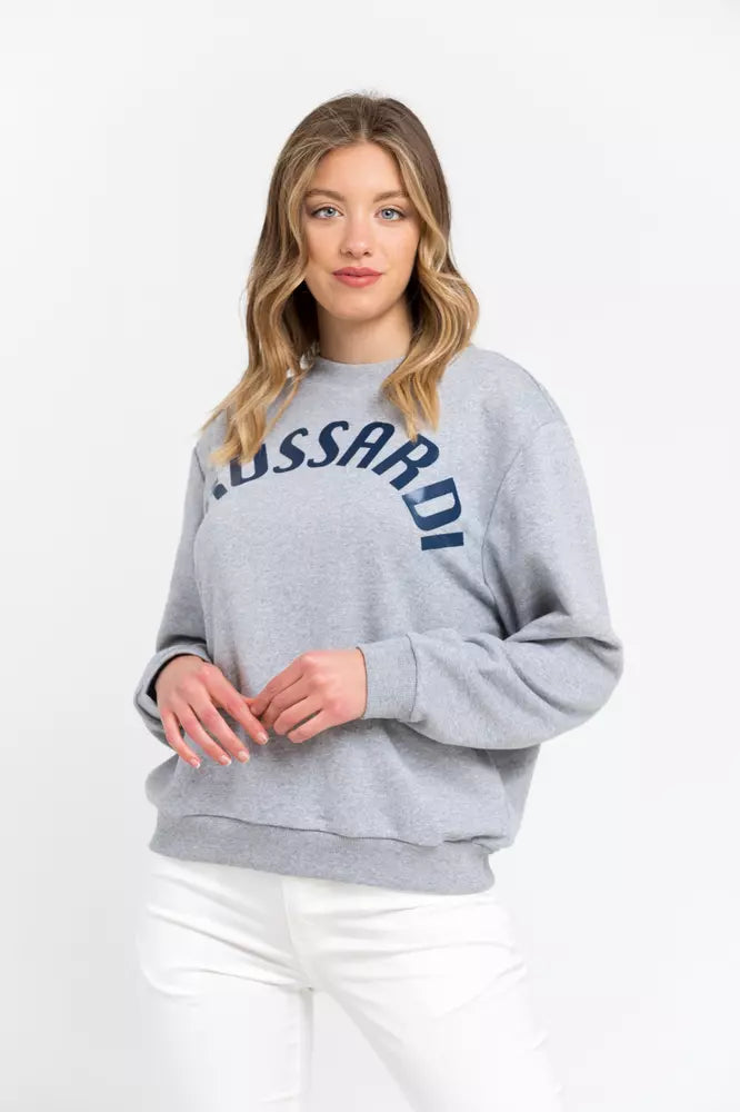 Trussardi Kadın Gri Pamuklu Sweatshirt