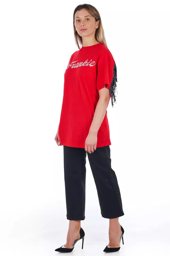 Frankie Morello Schwarze Baumwoll-Cropped-Hose für Damen