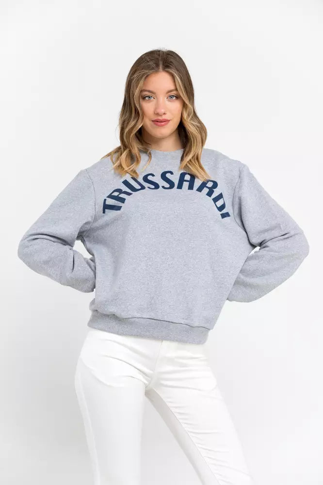 Trussardi Kadın Gri Pamuklu Sweatshirt
