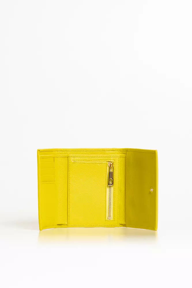 Trussardi yellow leather wallet for women