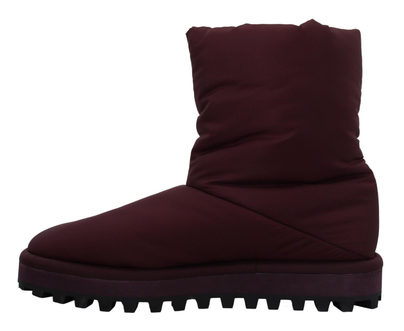 Dolce & Gabbana Bordeaux Nylonstiefel Gepolsterte Halbschuhe