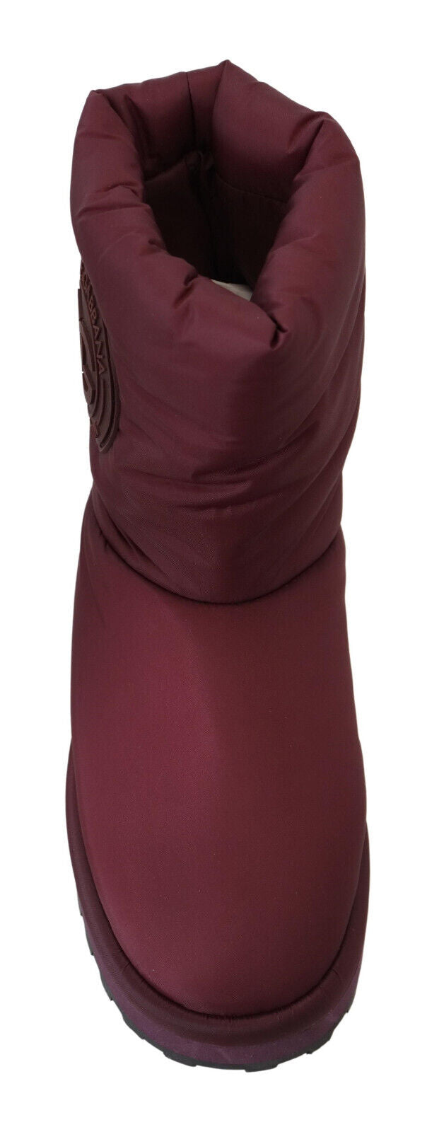 Dolce & Gabbana Bordeaux Nylonstiefel Gepolsterte Halbschuhe