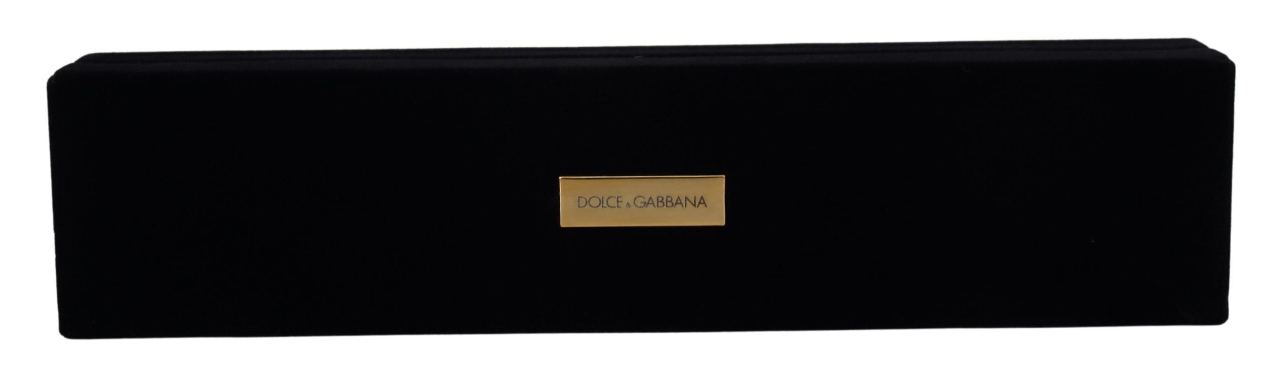 Dolce & Gabbana Schwarzer Samt Logo Plaque Lagerung Armband Schmuck-Box