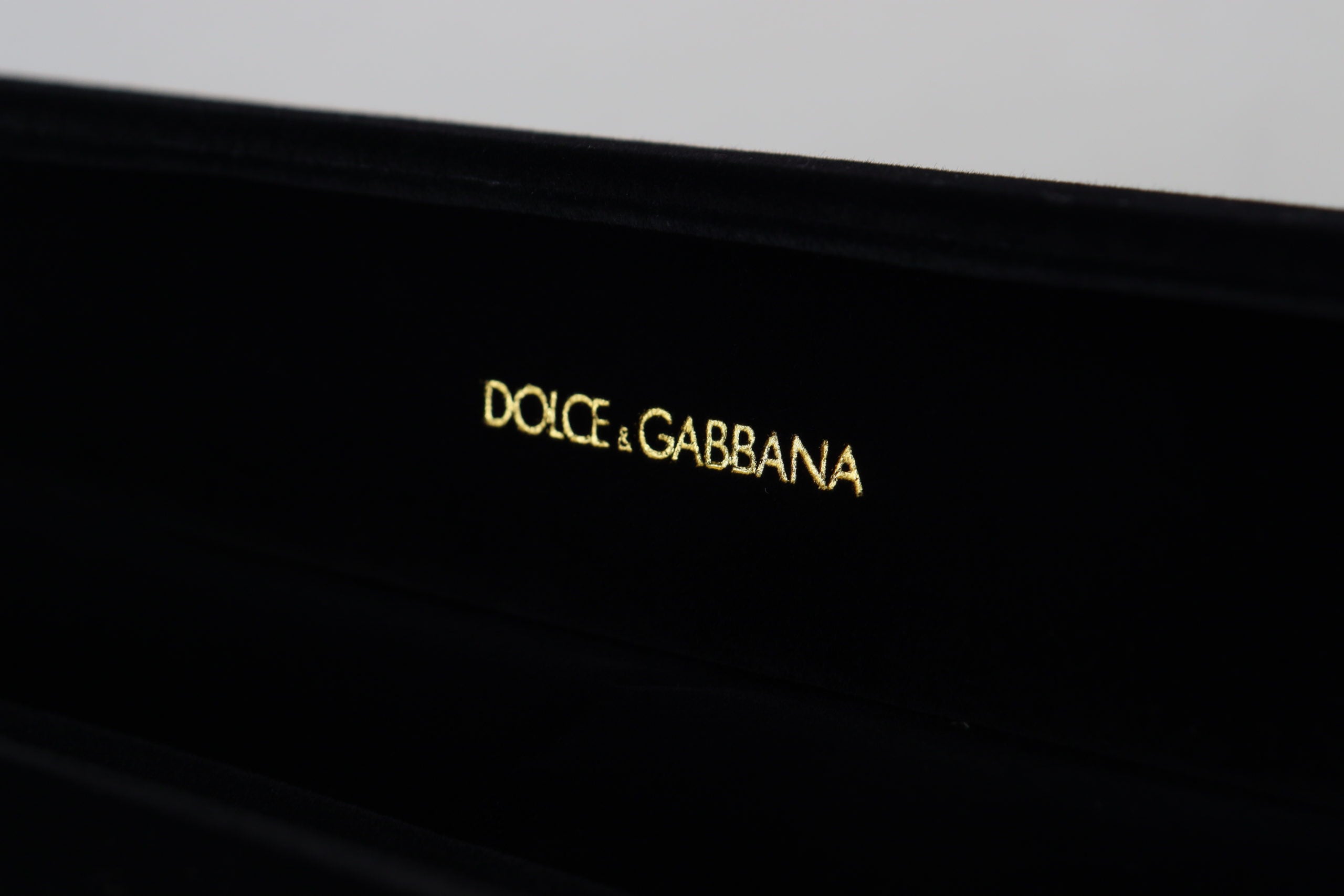 Dolce & Gabbana Schwarzer Samt Logo Plaque Lagerung Armband Schmuck-Box