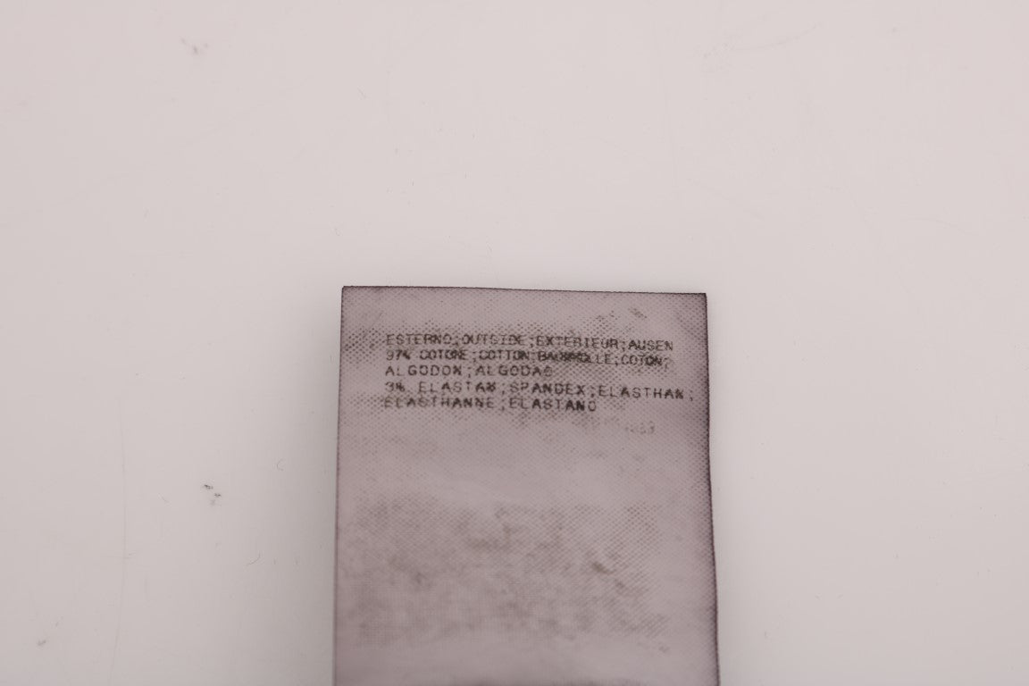 Costume National Black Slim Fit Cotton Stretch Trousers