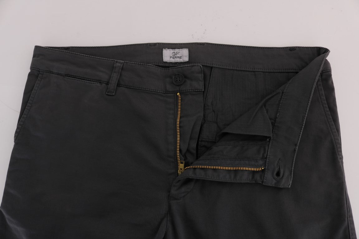 GF Ferre Grey Cotton Stretch Chino Pants