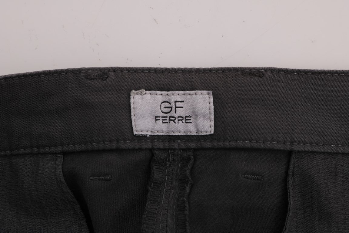 GF Ferre Grey Cotton Stretch Chino Pants