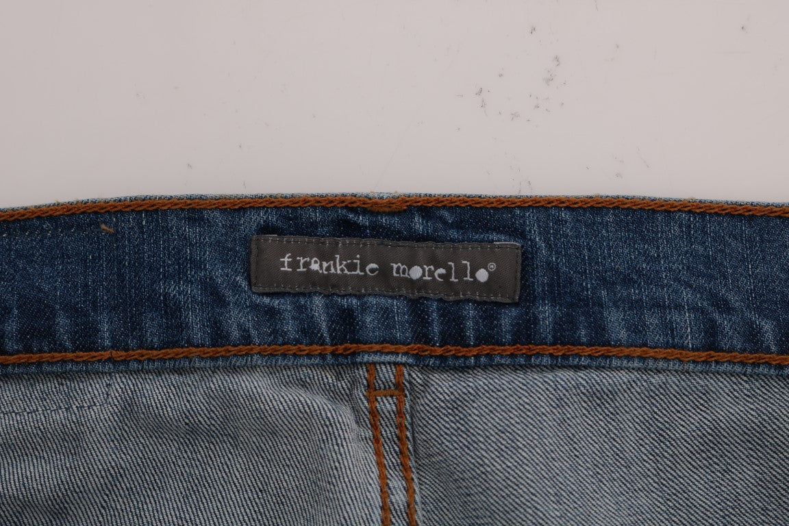 Frankie Morello Blaue Waschung Zerrissene Dunfermile Slim Fit Jeans