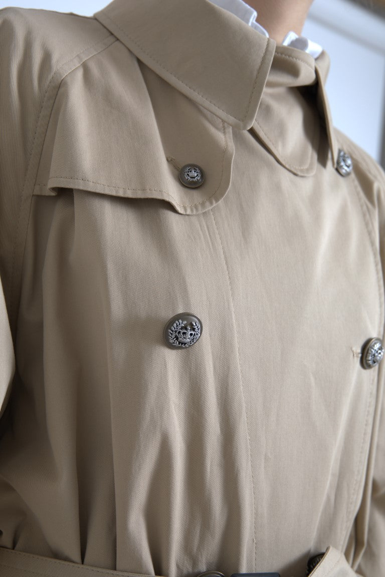 Dolce &amp; Gabbana Khaki Double Breasted Trench Coat Jacket