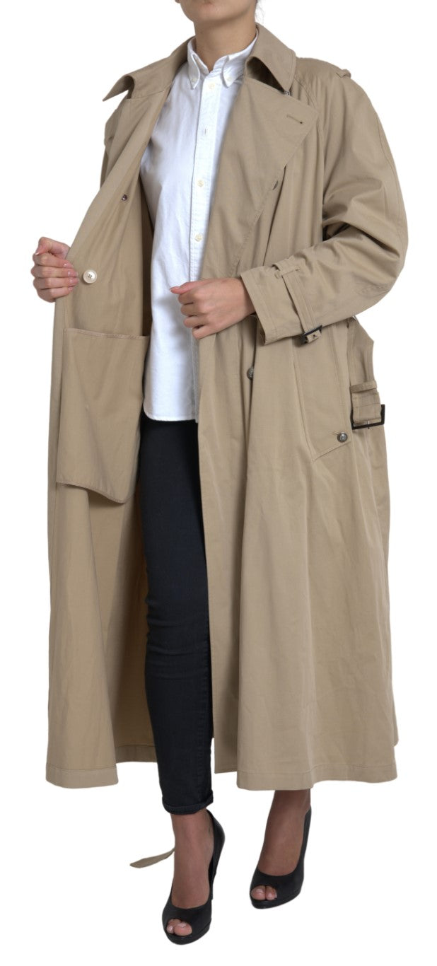 Dolce &amp; Gabbana Khaki Double Breasted Trench Coat Jacket