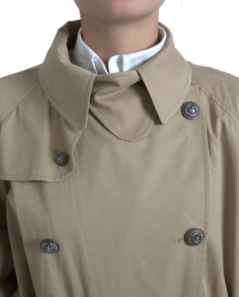 Dolce &amp; Gabbana Khaki Double Breasted Trench Coat Jacket