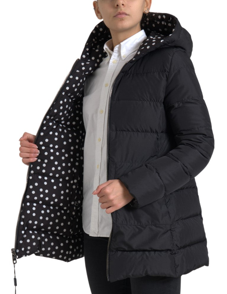 Dolce &amp; Gabbana Elegant black hooded jacket with full zip