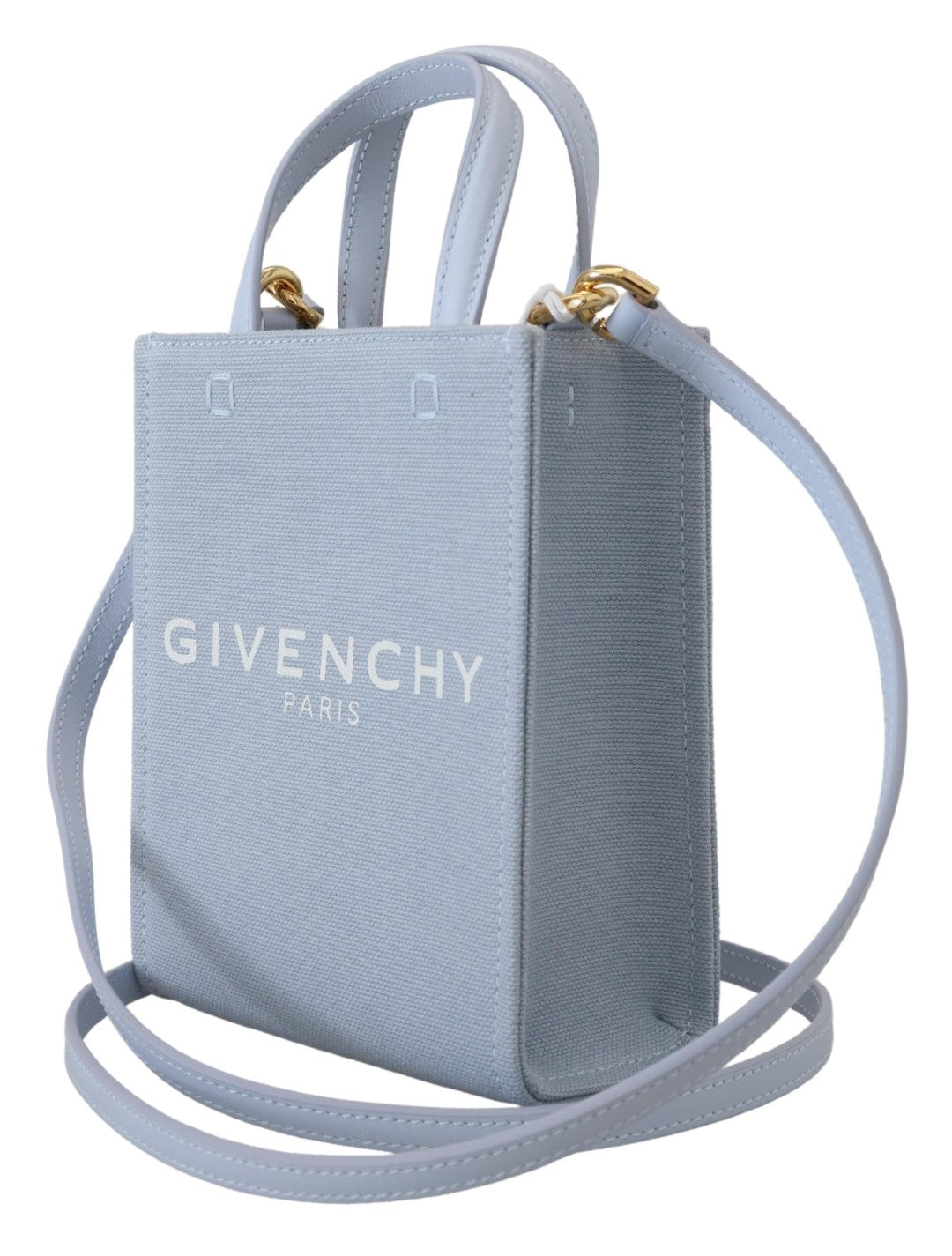 Givenchy Vertikale Wolke Mini-Umhängetasche aus blauem beschichtetem Canvas