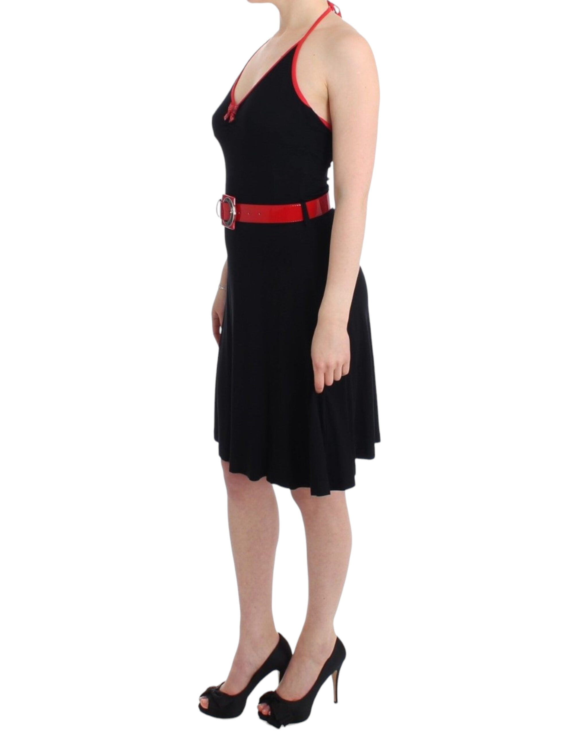 Roccobarocco Black Palladian dress with belt