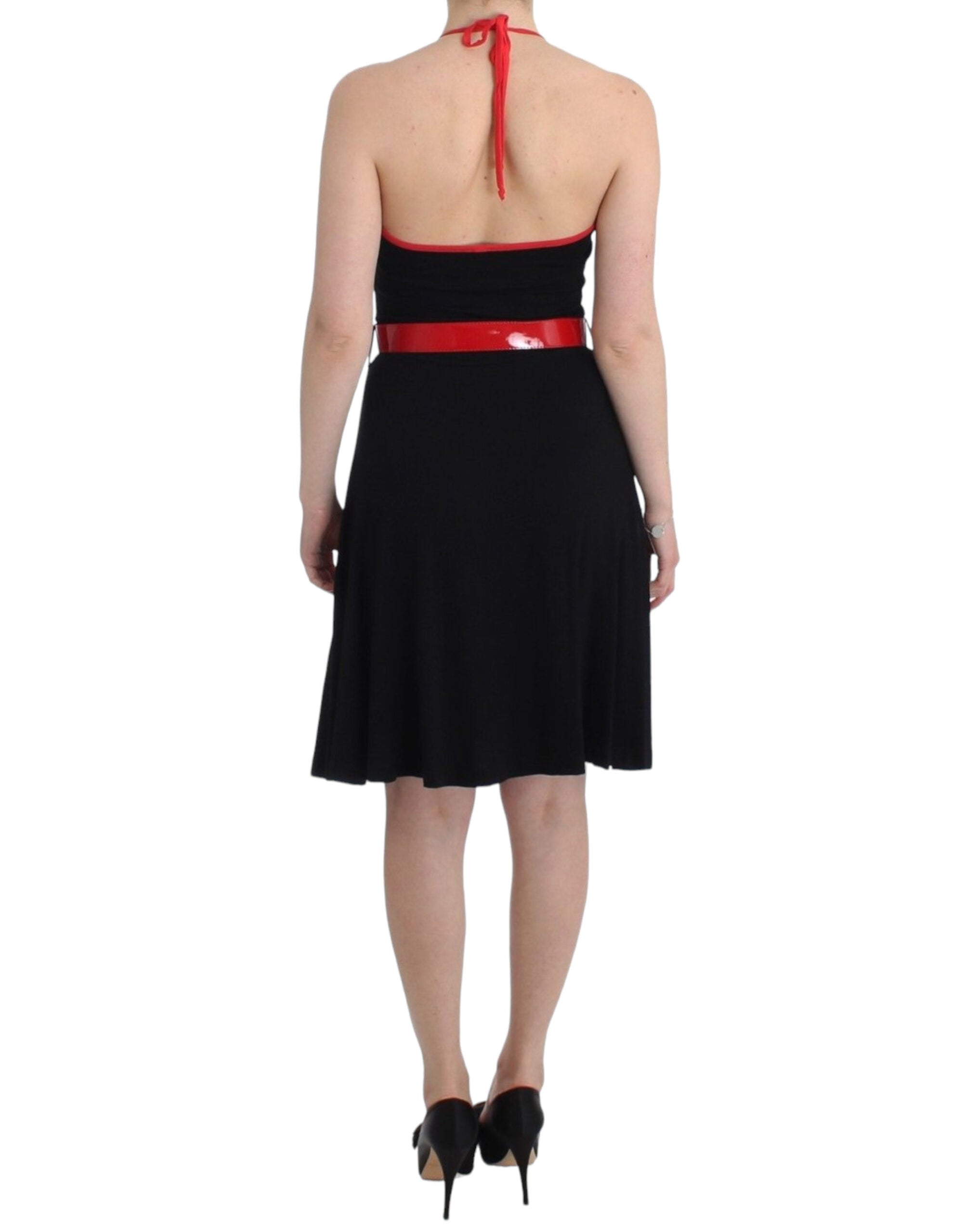 Roccobarocco Black Palladian dress with belt