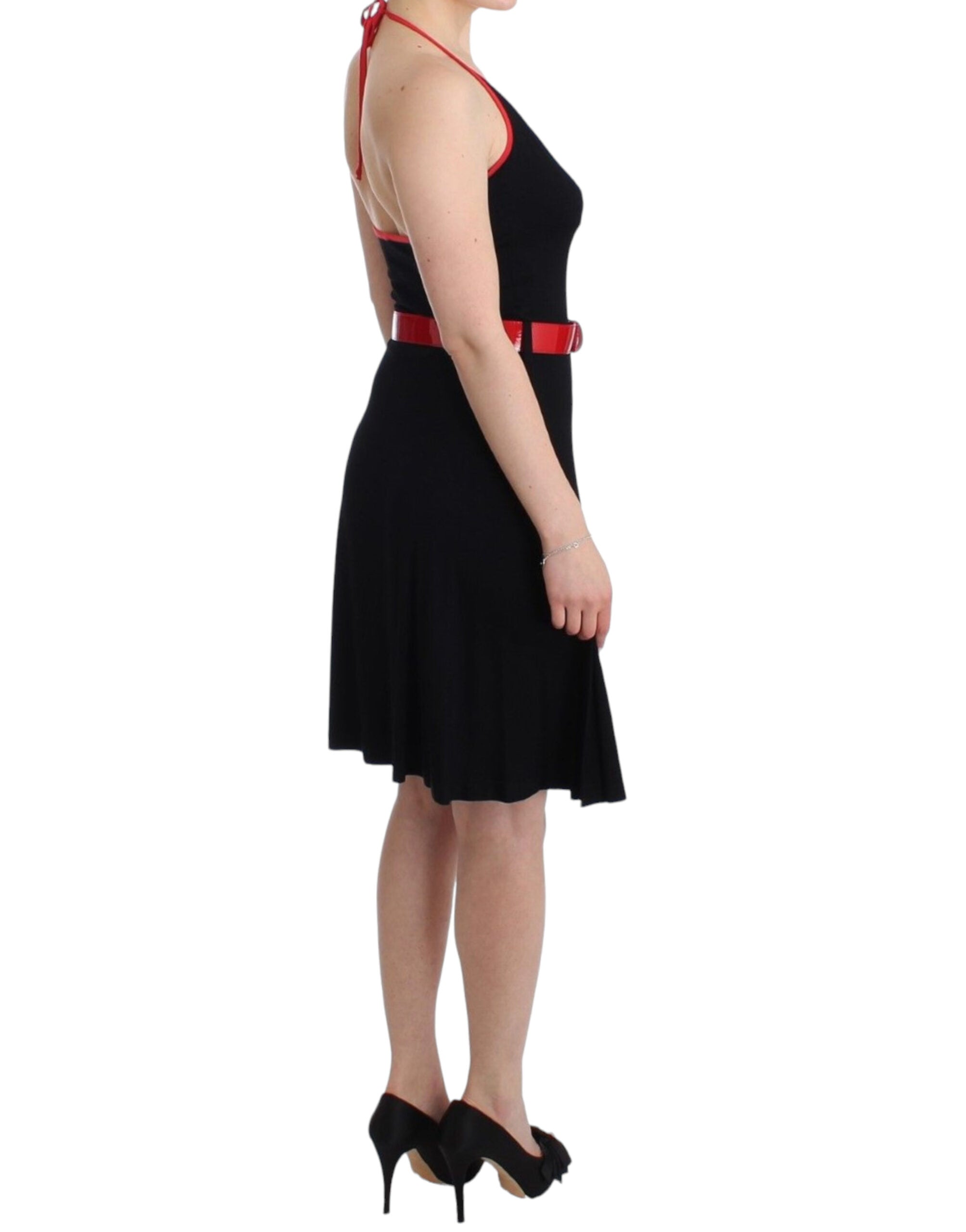 Roccobarocco Black Palladian dress with belt