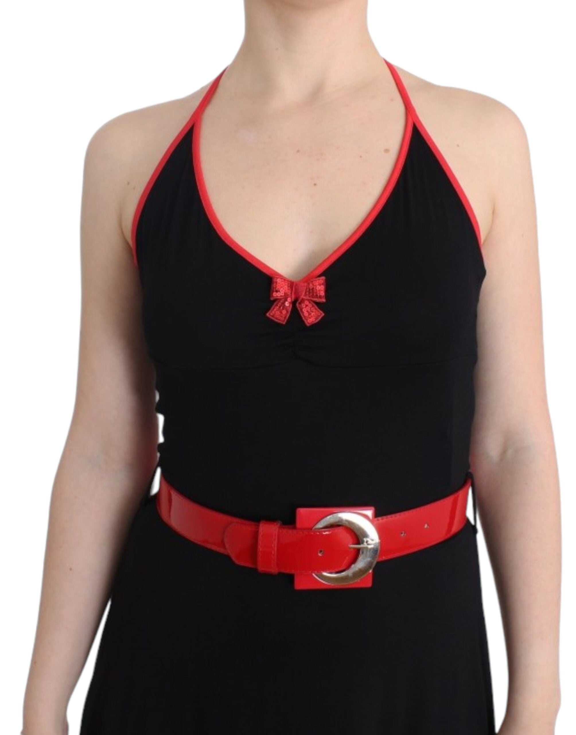 Roccobarocco Black Palladian dress with belt